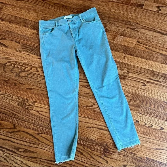 LOFT Women's Modern Skinny Crop Teal Jeans size 8 - Picture 2 of 7